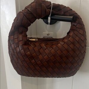 New Brown Woven Hobo Bag, GIFTABLE